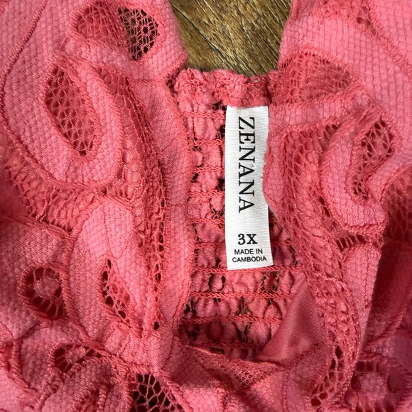 Zenana Women’s Pink Strappy Crop Top Sz 3X. F-120 - Picture 2 of 3